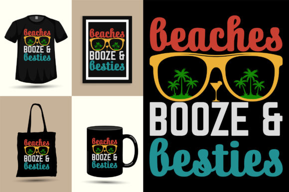 Beaches Booze Besties: A Summer T-Shirt Design Gem