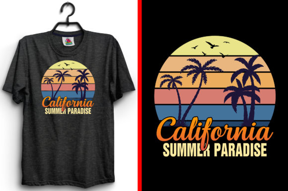 California Summer Paradise T-Shirt: A Vibrant Graphics Asset