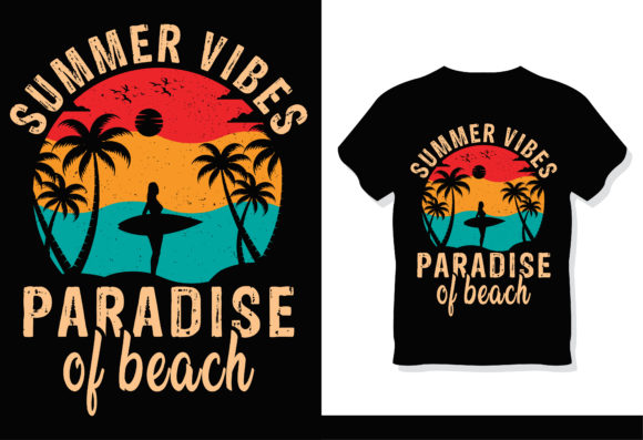 Catching Waves: Summer T Shirt Design - Surfing