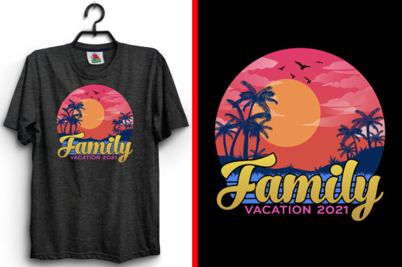 Family Vacation Summer T-Shirt Design: Perfect for Graphics & Print Templates