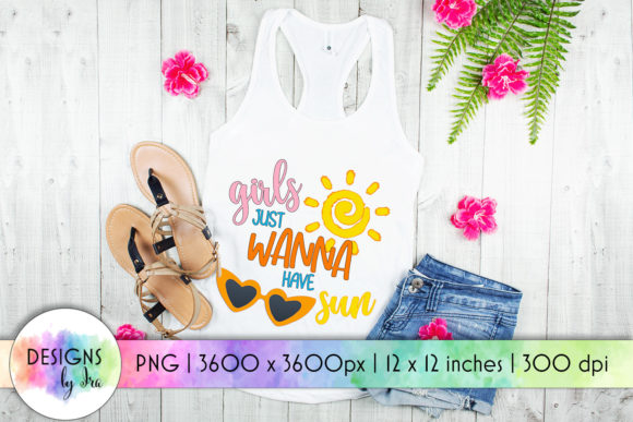 Girls Just Wanna Have Sun: A Versatile T-Shirt Graphics Asset