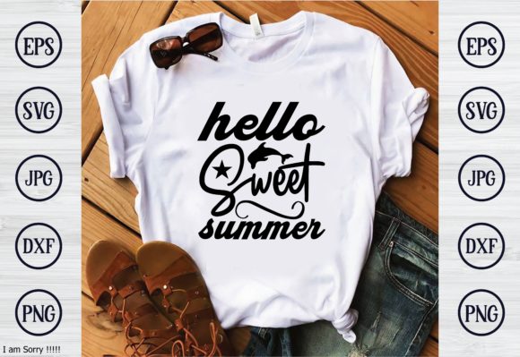 Hello Sweet Summer Graphics for T-Shirt Designs