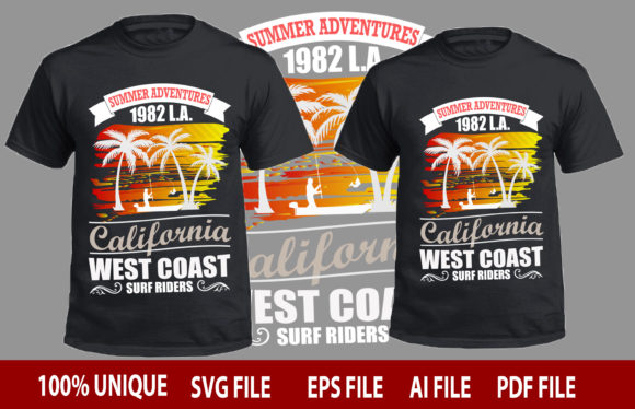 Summer Adventures 1982 L.A. T-Shirt Graphics