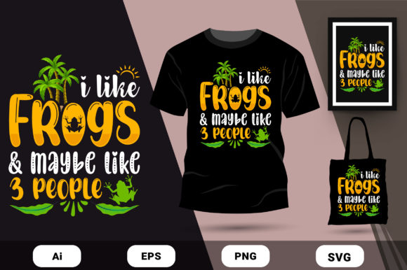 Summer Frogs T-shirt Design Vector: A Fresh Graphics Choice