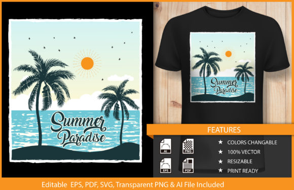 Summer Paradise T-shirt Design Vector: A Graphics Gem