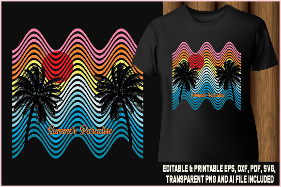 Summer Paradise T-Shirt Graphics for Crafters
