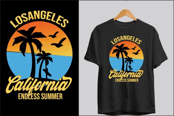 Summer Sunset Vintage T-Shirt Design for Graphics