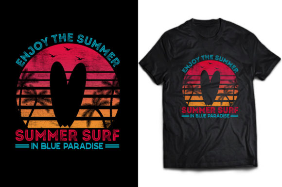Summer Surf Beach T-shirt Graphic: A Fresh Graphics Asset