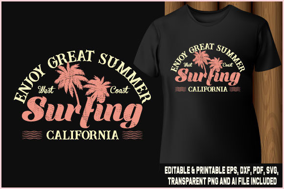 Summer Surfing T-Shirt Designs for Local Brands