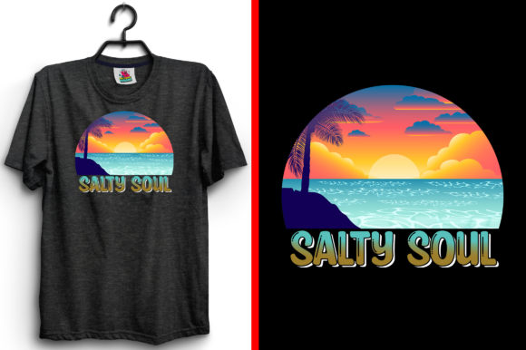 Summer T-Shirt Design Salty Soul: A Graphics Gem for Print Templates