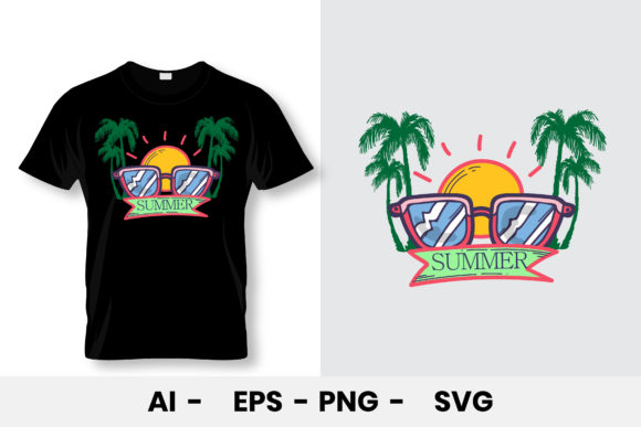Summer T-Shirt with Sunglasses: A Versatile Graphics Asset