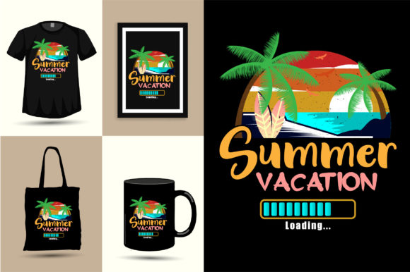 Summer Vacation Loading Graphics for T-Shirt Designs