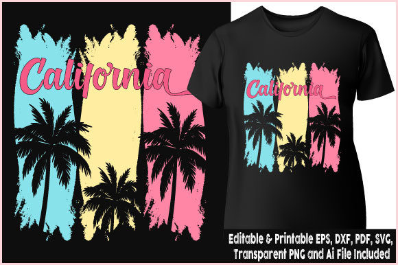 Summer Vibes: T-shirt Design California Beach Graphics