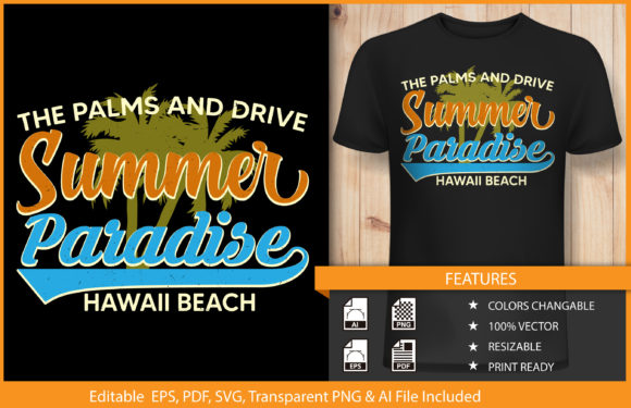 T-shirt Design Summer Paradise Hawaii: A Graphics Gem