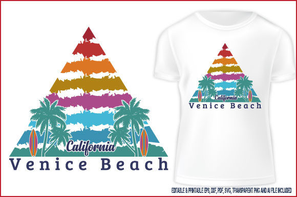 T-shirt Summer Venice Beach California: A Vibrant Graphics Asset