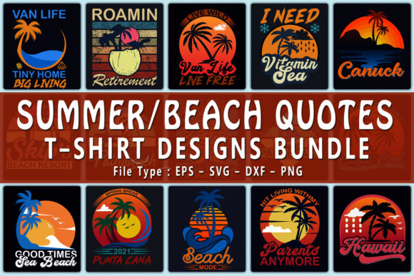 Top 20 Beach Summer Quotes T-Shirt Designs for Graphics