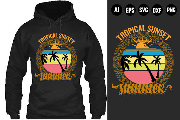 Tropical Sunset Summer: A Vibrant Addition to T-Shirt Designs