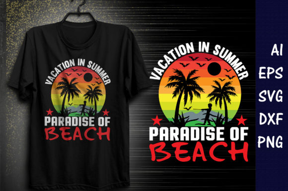 Vacation in Summer Paradise Graphics for T-Shirt Designs