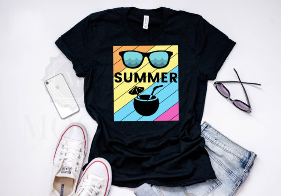 Vintage Summer Tshirt Template for Graphics and Crafts